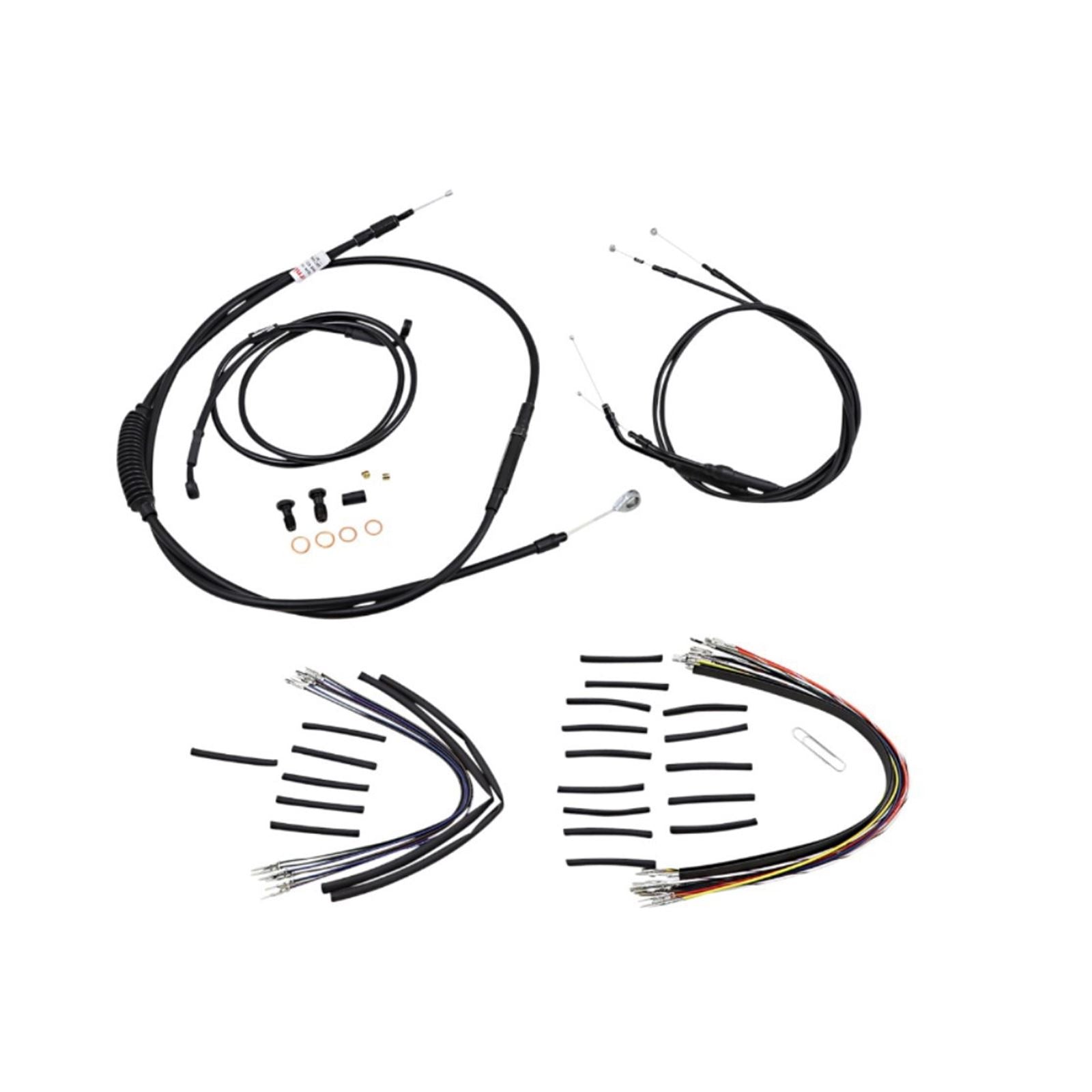 Burly Brand Black Vinyl Jail Bar Cable Kit For 14" Handlebars B30-1148_945121