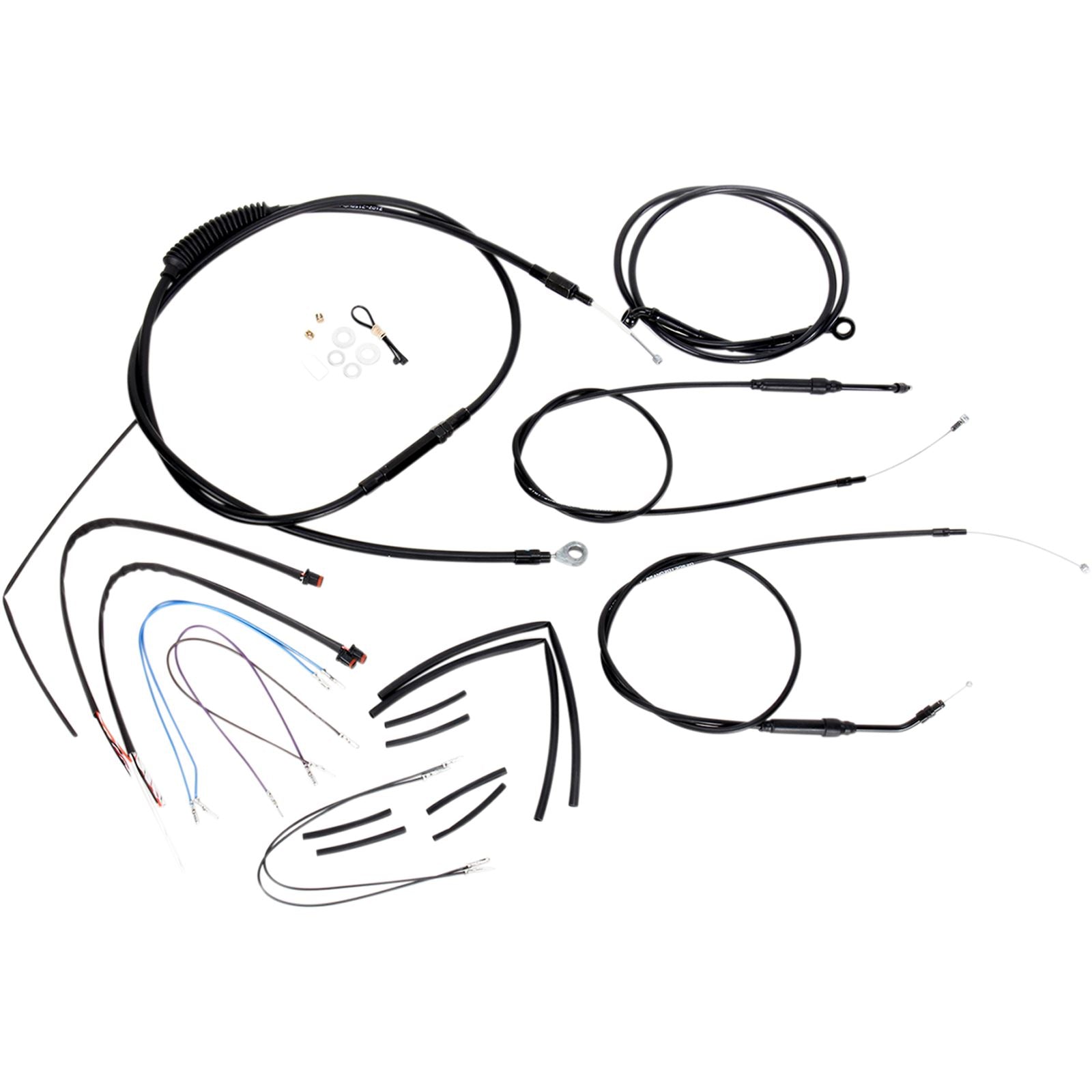 Burly Brand Complete Black Vinyl Handlebar Cable/Brake Line Kit For 12"  B30-1067_357364