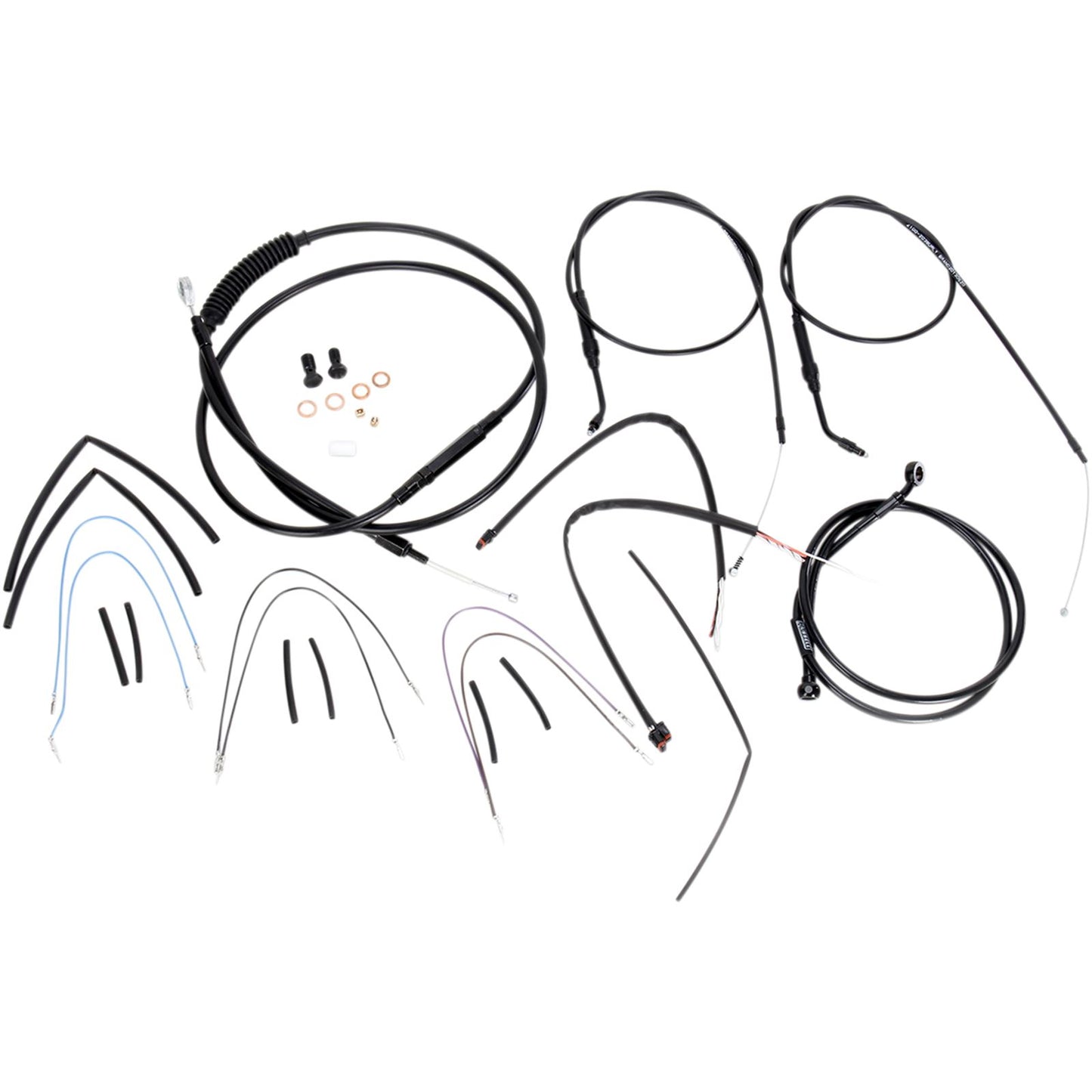 Burly Brand Complete Black Vinyl Handlebar Cable/Brake Line Kit For 16" B30-1069_357367