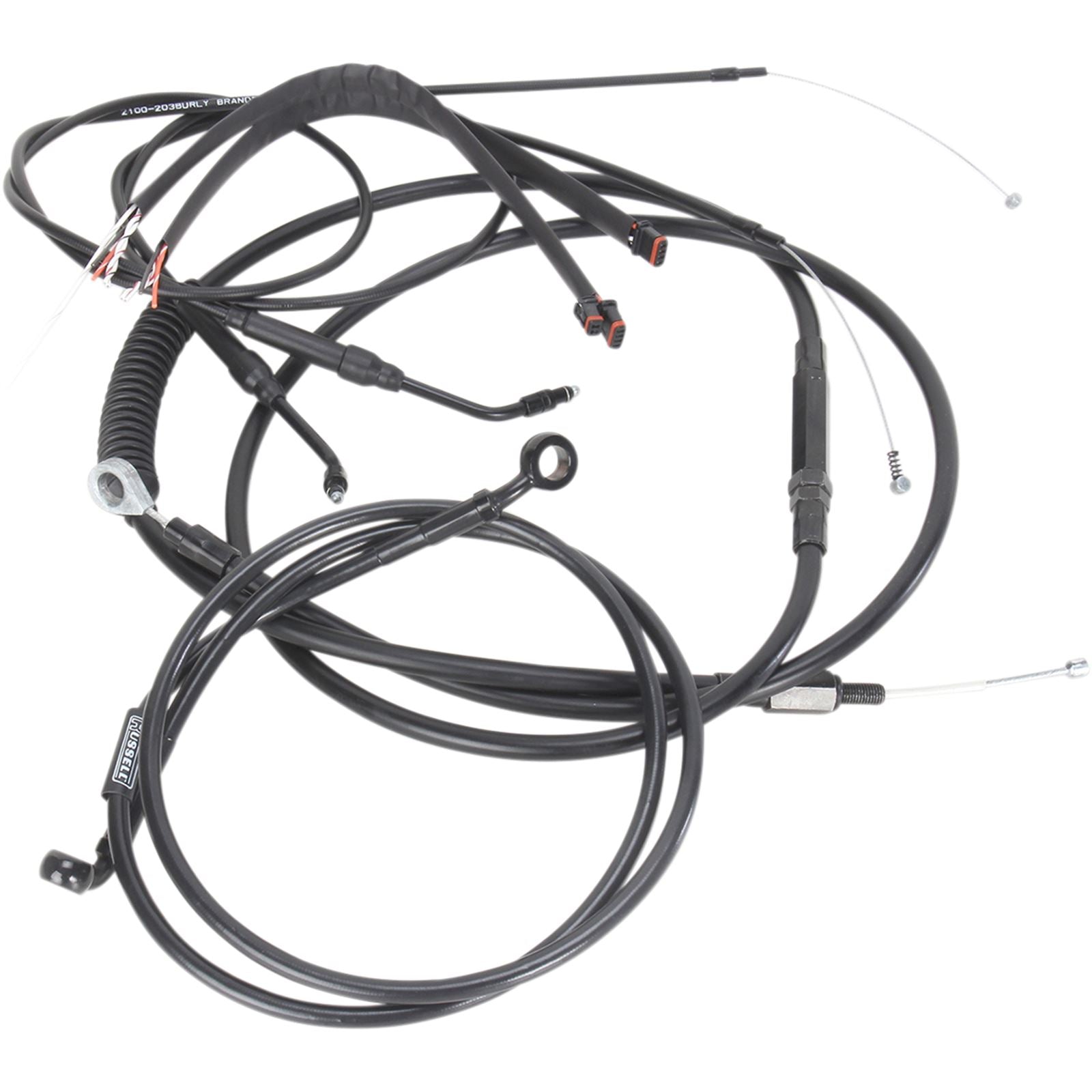 Burly Brand Complete Black Vinyl Handlebar Cable/Brake Line Kit For 16" B30-1069_357368