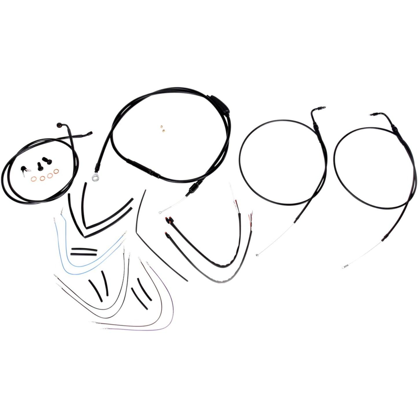 Burly Brand Complete Black Vinyl Handlebar Cable/Brake Line Kit For 16" B30-1072_357370