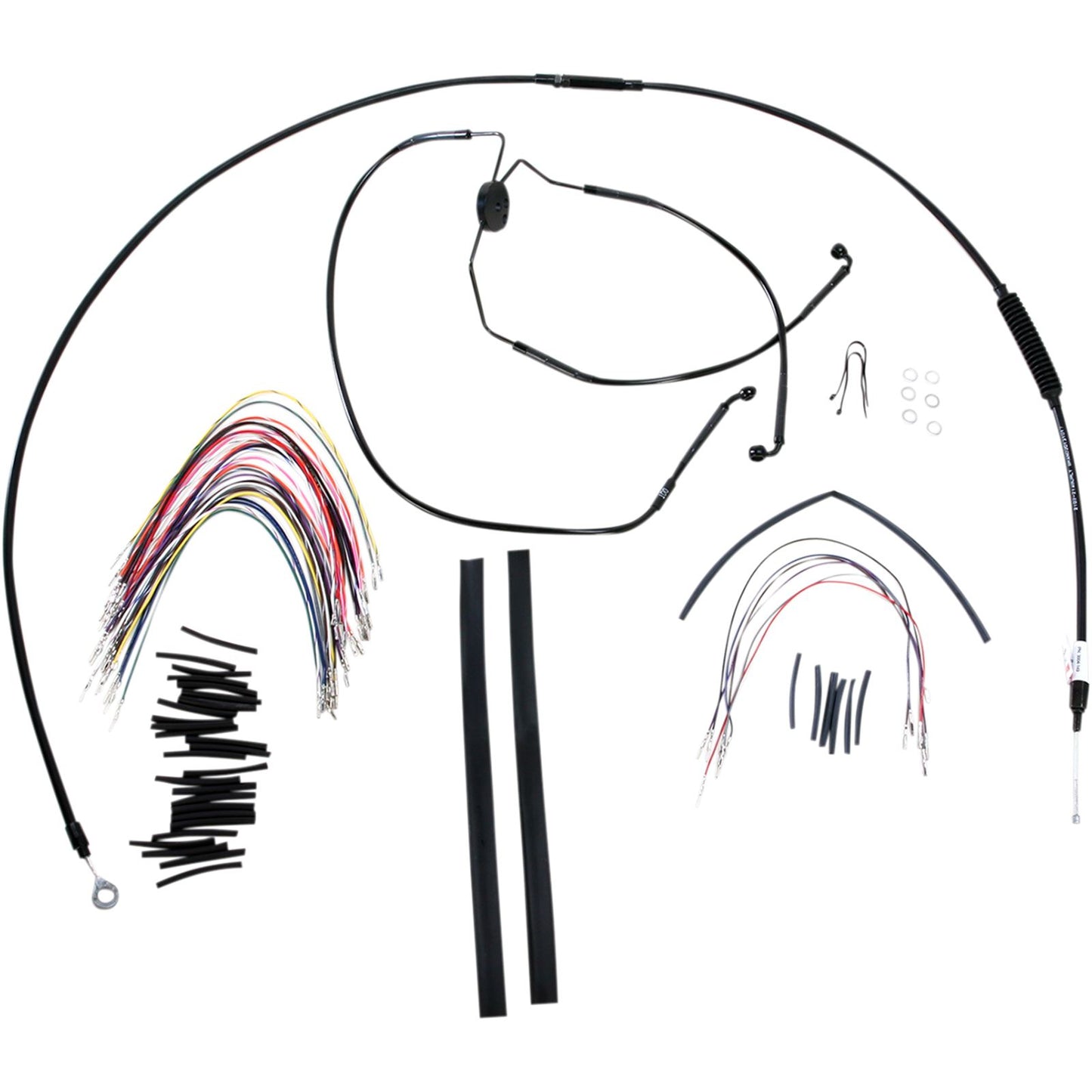 Burly Brand Complete Black Vinyl Handlebar Cable/Brake Line Kit For 15" B30-1101_357373