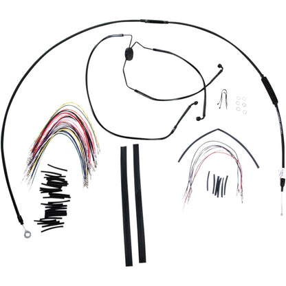 Burly Brand Complete Black Vinyl Handlebar Cable/Brake Line Kit For 15" B30-1101_357373