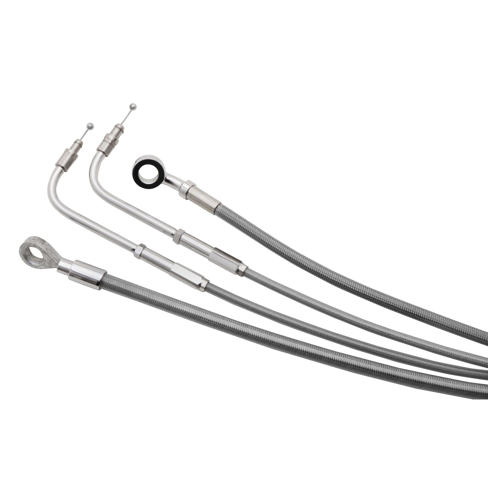 Burly Brand Complete Stainless Braided Handlebar Cable/Brake Line Kit For 14" B30-1091_123496