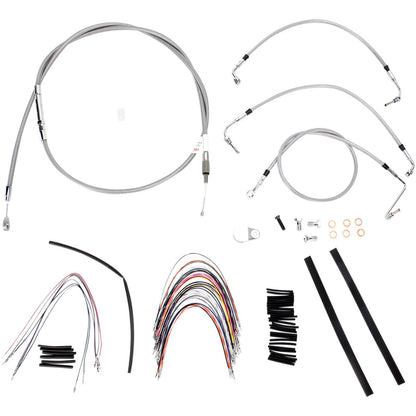 Burly Brand Complete Stainless Braided Handlebar Cable/Brake Line Kit For 16" B30-1092_357356