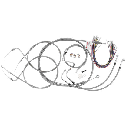 Burly Brand Complete Stainless Braided Handlebar Cable/Brake Line Kit For 14" B30-1085_123498