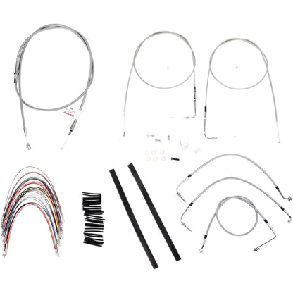 Burly Brand Complete Stainless Braided Handlebar Cable/Brake Line Kit For 14" B30-1085_357352