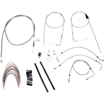Burly Brand Complete Stainless Braided Handlebar Cable/Brake Line Kit For 14" B30-1088_357354