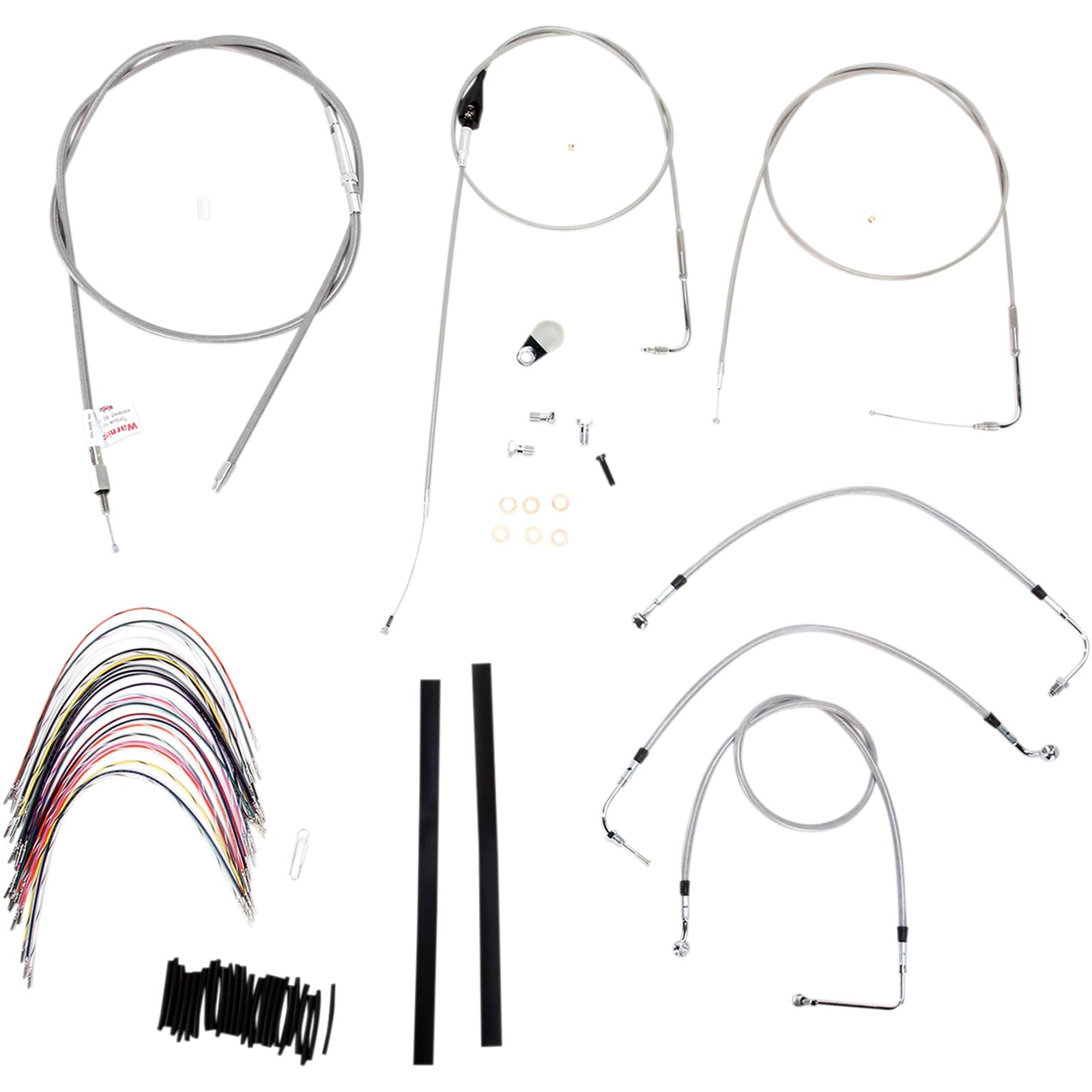 Burly Brand Complete Stainless Braided Handlebar Cable/Brake Line Kit For 16" B30-1083_357350
