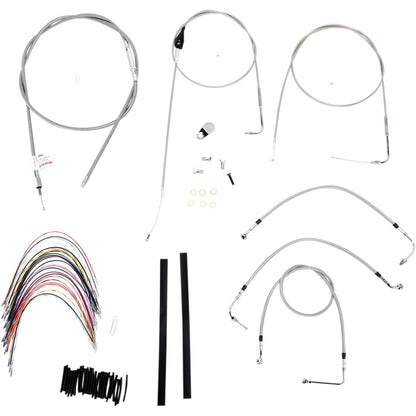 Burly Brand Complete Stainless Braided Handlebar Cable/Brake Line Kit For 16" B30-1083_357350