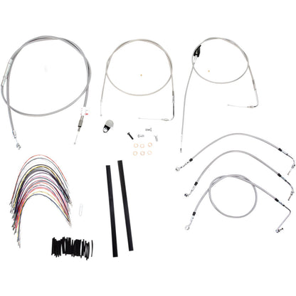 Burly Brand Complete Stainless Braided Handlebar Cable/Brake Line Kit For 18" B30-1084_357351