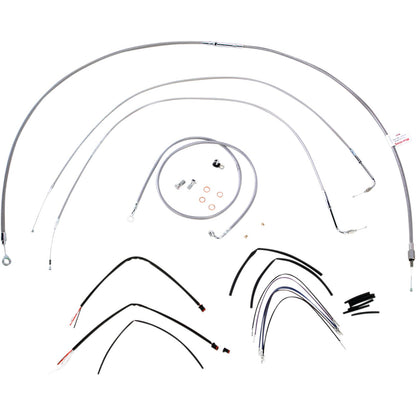 Burly Brand Complete Stainless Braided Handlebar Cable/Brake Line Kit For 14" B30-1061_357338