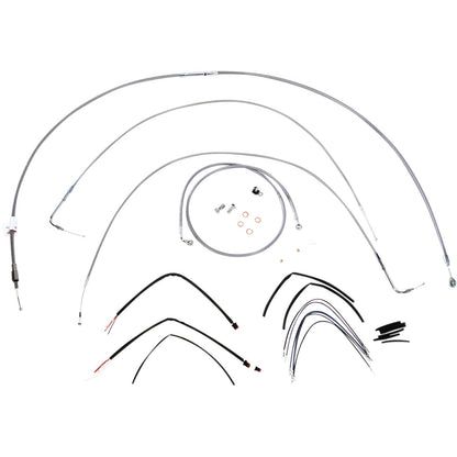 Burly Brand Complete Stainless Braided Handlebar Cable/Brake Line Kit For 16" B30-1063_357339