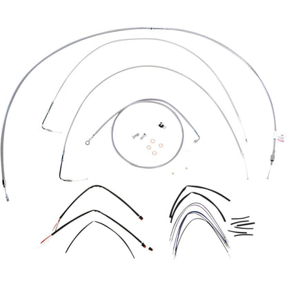 Burly Brand Stainless Braided Cable/Brake Line Kit For 18" Ape Hanger Handlebars B30-1065_357341