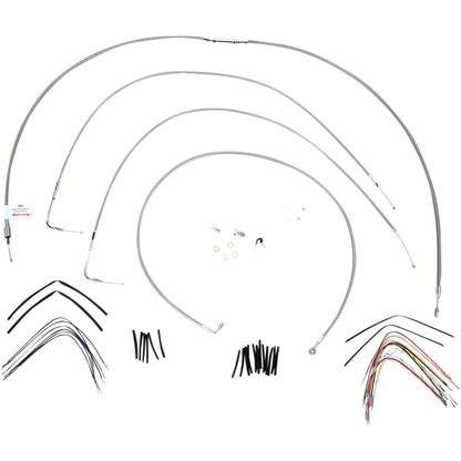 Burly Brand Complete Stainless Braided Handlebar Cable/Brake Line Kit For 16" B30-1053_357330