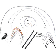 Burly Brand Complete SS Braided Cable/Brake Line Kit for 14" Ape Hanger Handlebars B30-1052_357329