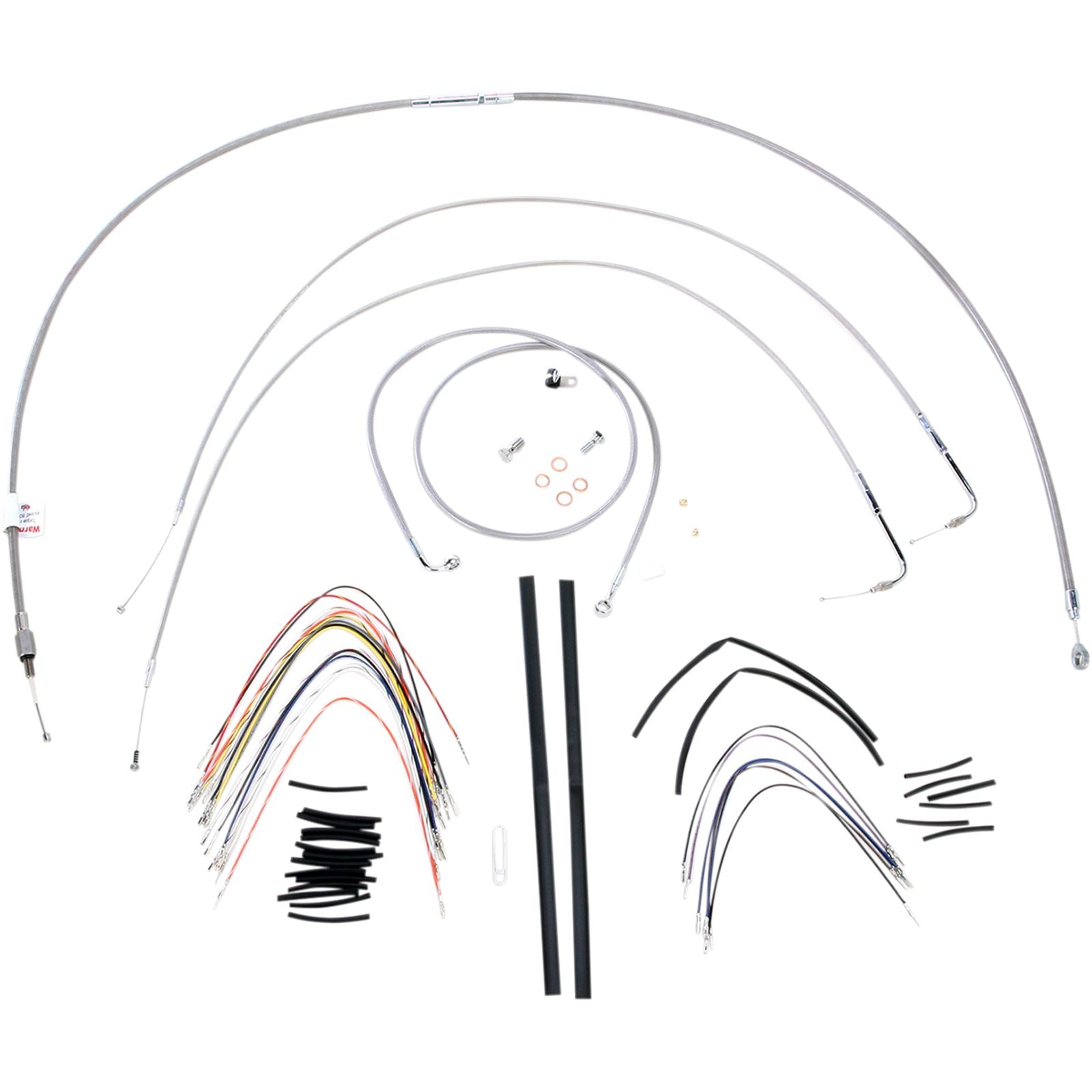 Burly Brand Complete Stainless Braided Handlebar Cable/Brake Line Kit For 16" B30-1056_357333