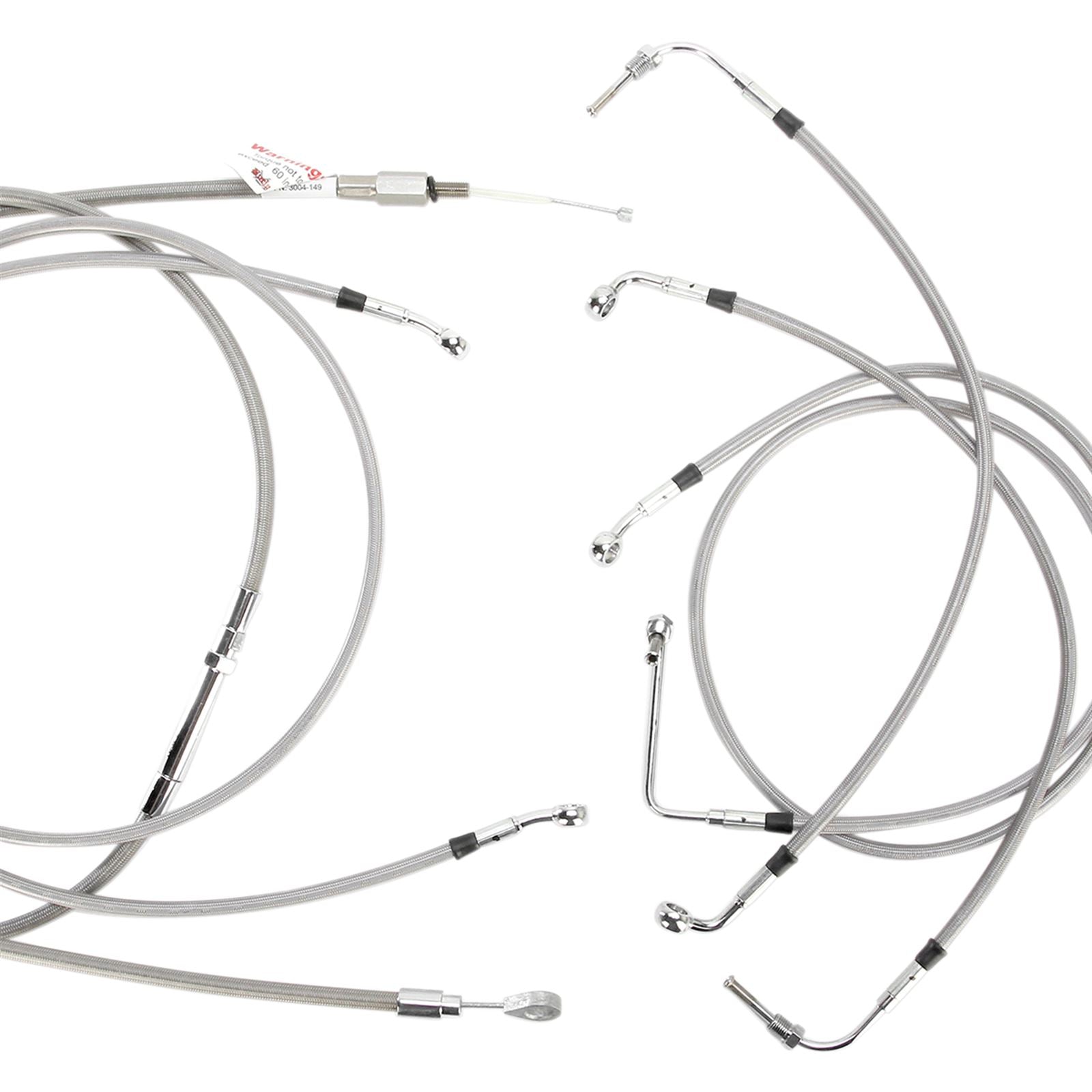 Burly Brand Complete Stainless Braided Handlebar Cable/Brake Line Kit For 15"  B30-1104_357378