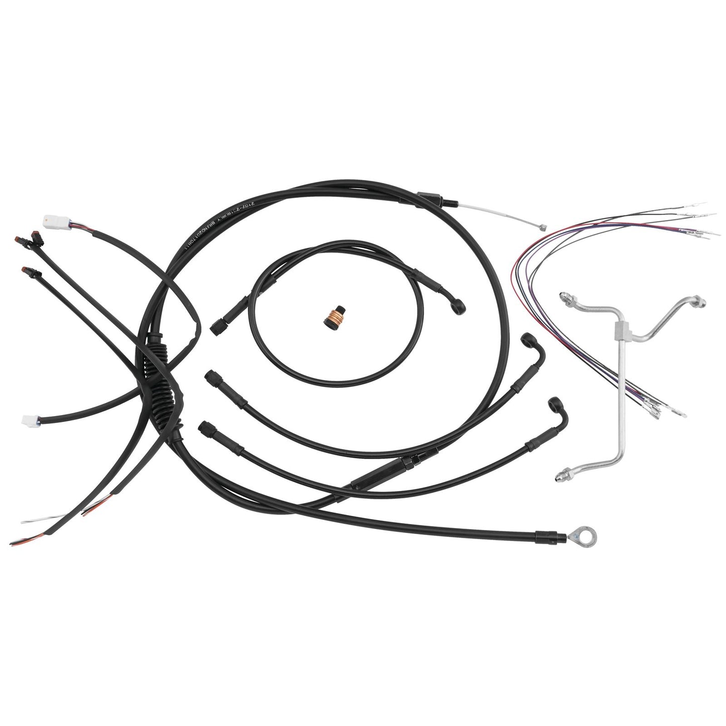 Burly Brand Complete Black Vinyl Cable/Brake Line Kit for 14" Ape Hanger Handlebars B30-1170_123520