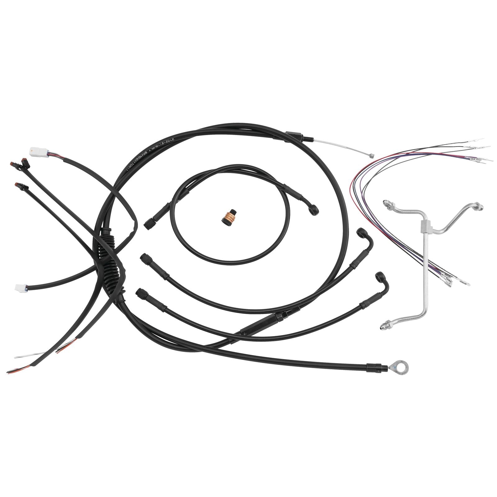 Burly Brand Complete Black Vinyl Cable/Brake Line Kit for 14" Ape Hanger Handlebars B30-1170_123520