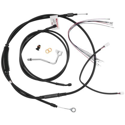 Burly Brand Complete Black Vinyl Cable/Brake Line Kit for 14" Ape Hanger Handlebars B30-1176_123522