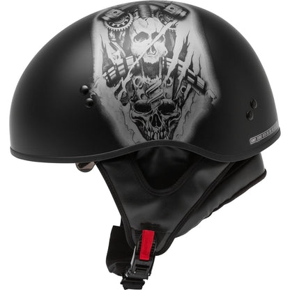 GMax HH-65 Half-Helmet Tormentor Naked - Matte Black/Silver - Small H1658074_606502