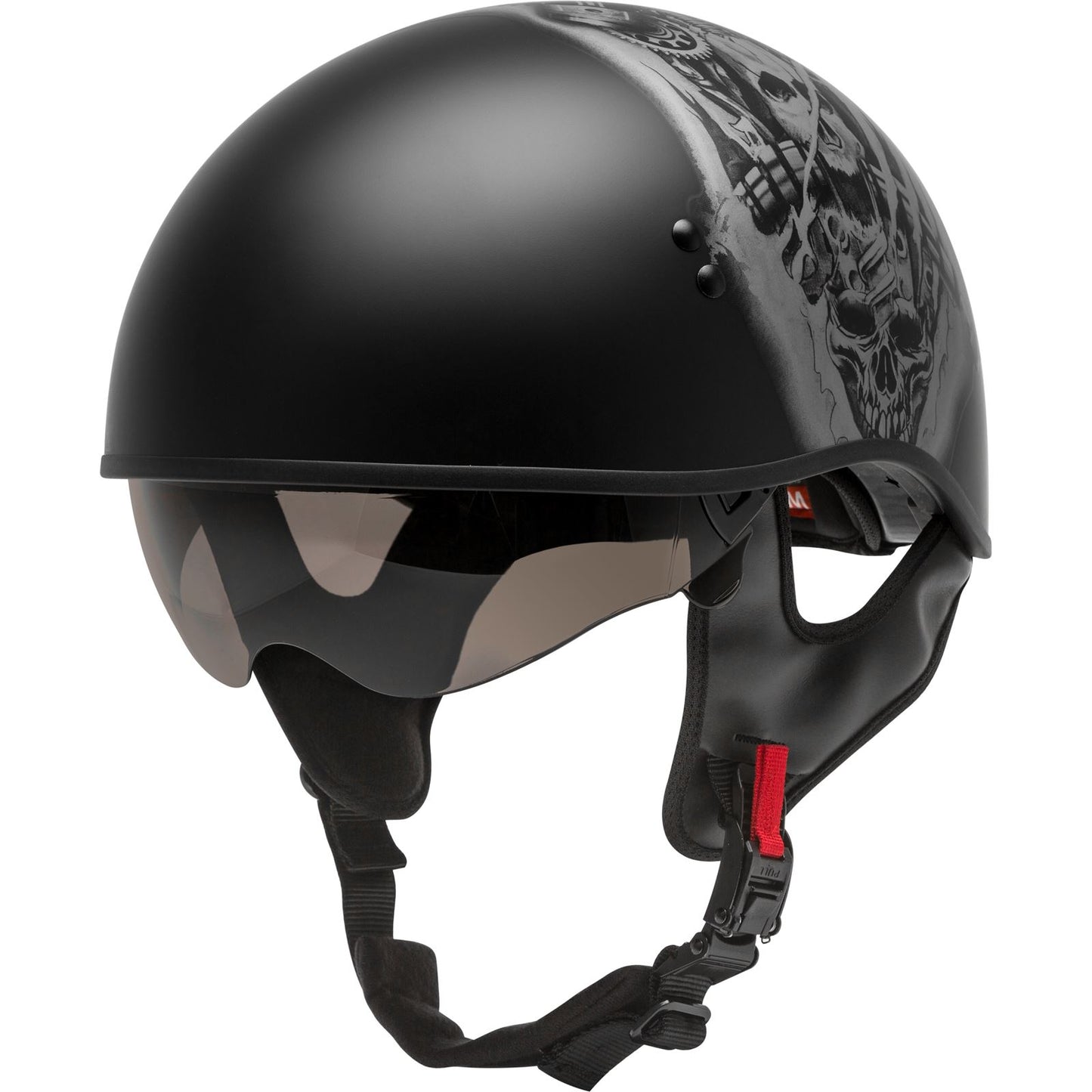 GMax HH-65 Half-Helmet Tormentor Naked - Matte Black/Silver - X-Large H1658077_606506