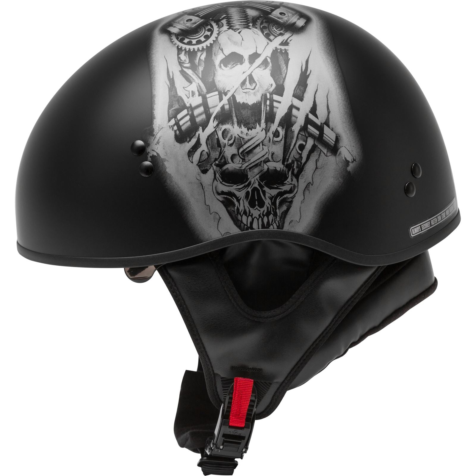 GMax HH-65 Half-Helmet Tormentor Naked - Matte Black/Silver - X-Large H1658077_606508