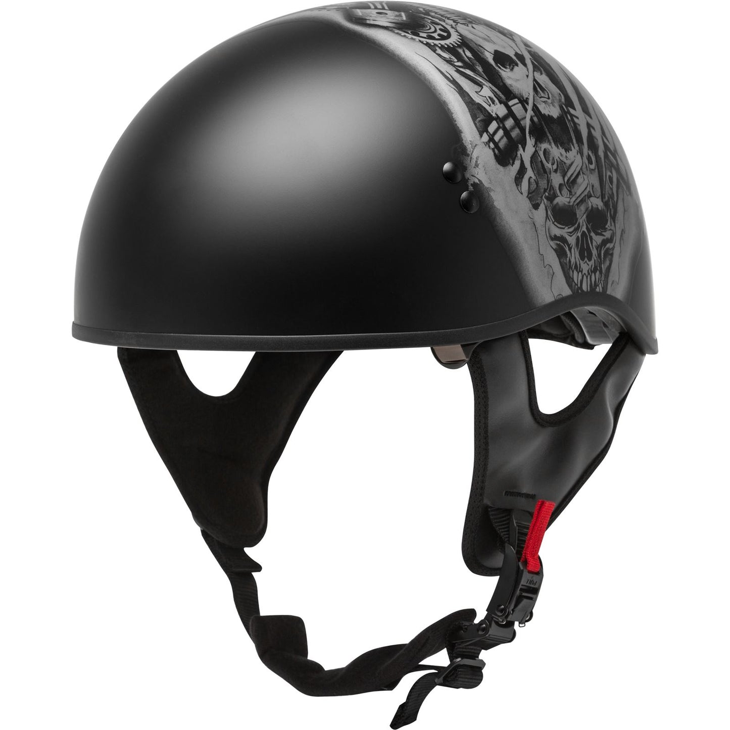 GMax HH-65 Half-Helmet Tormentor Naked - Matte Black/Silver - X-Small H1658073_606513