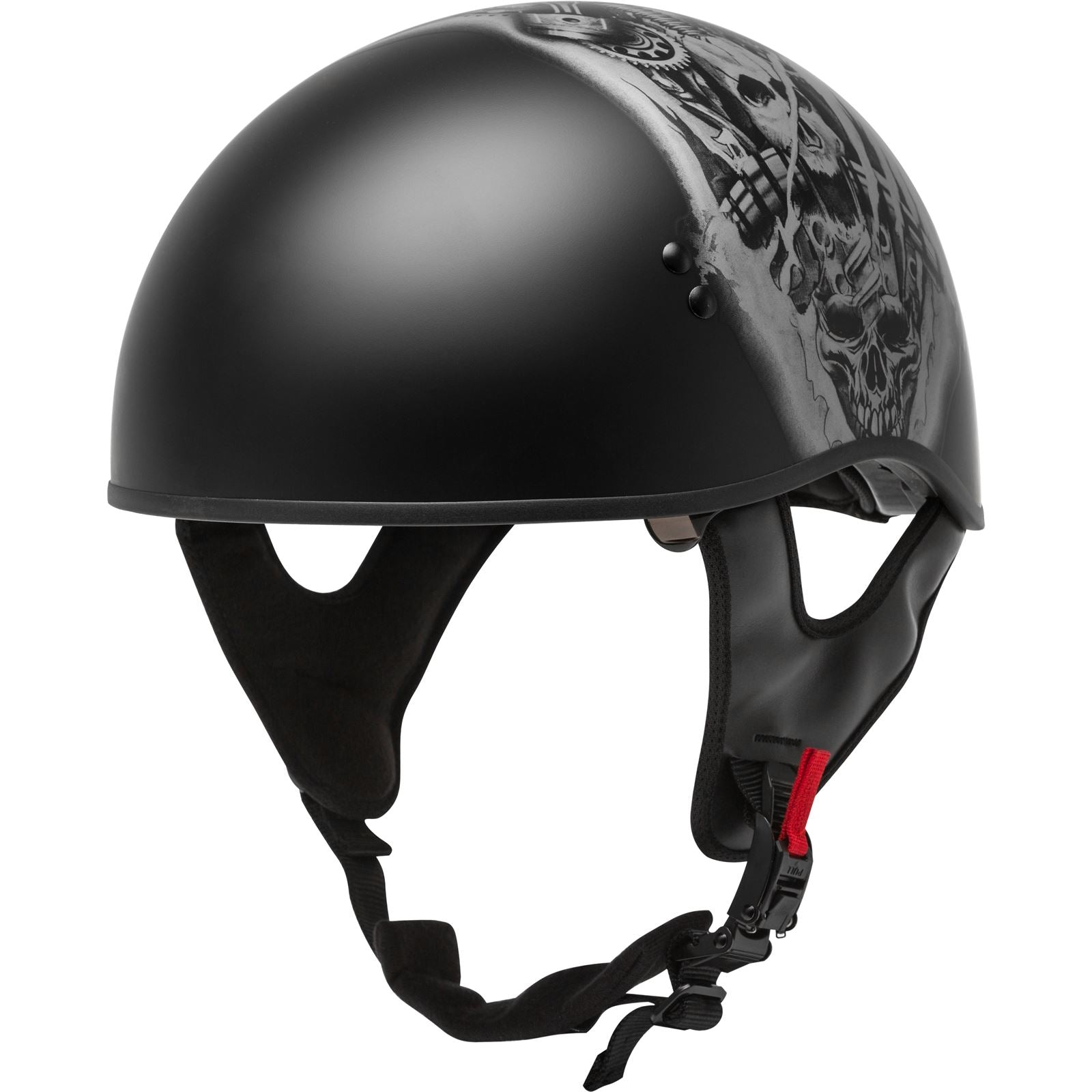 GMax HH-65 Half-Helmet Tormentor Naked - Matte Black/Silver - X-Small H1658073_606513