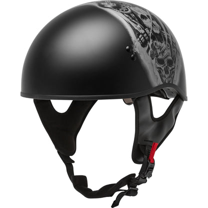GMax HH-65 Half-Helmet Tormentor Naked - Matte Black/Silver - X-Small H1658073_606513