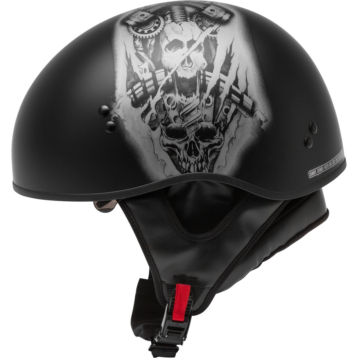 GMax HH-65 Half-Helmet Tormentor Naked - Matte Black/Silver - X-Small H1658073_606514