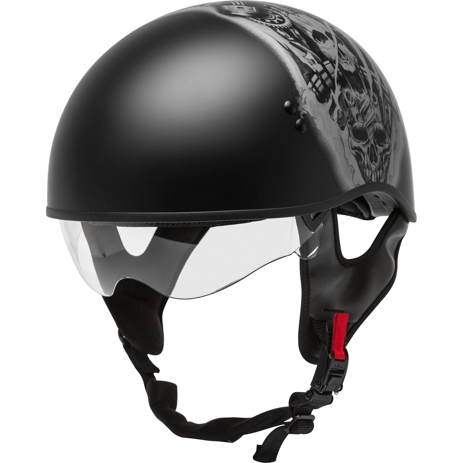 GMax HH-65 Half-Helmet Tormentor Naked - Matte Black/Silver - X-Small H1658073_606516