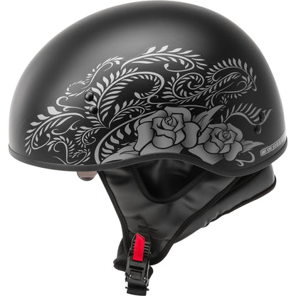 GMax HH-65 Half-Helmet Rose Naked - Matte Black/Silver - Large H1657076_606562