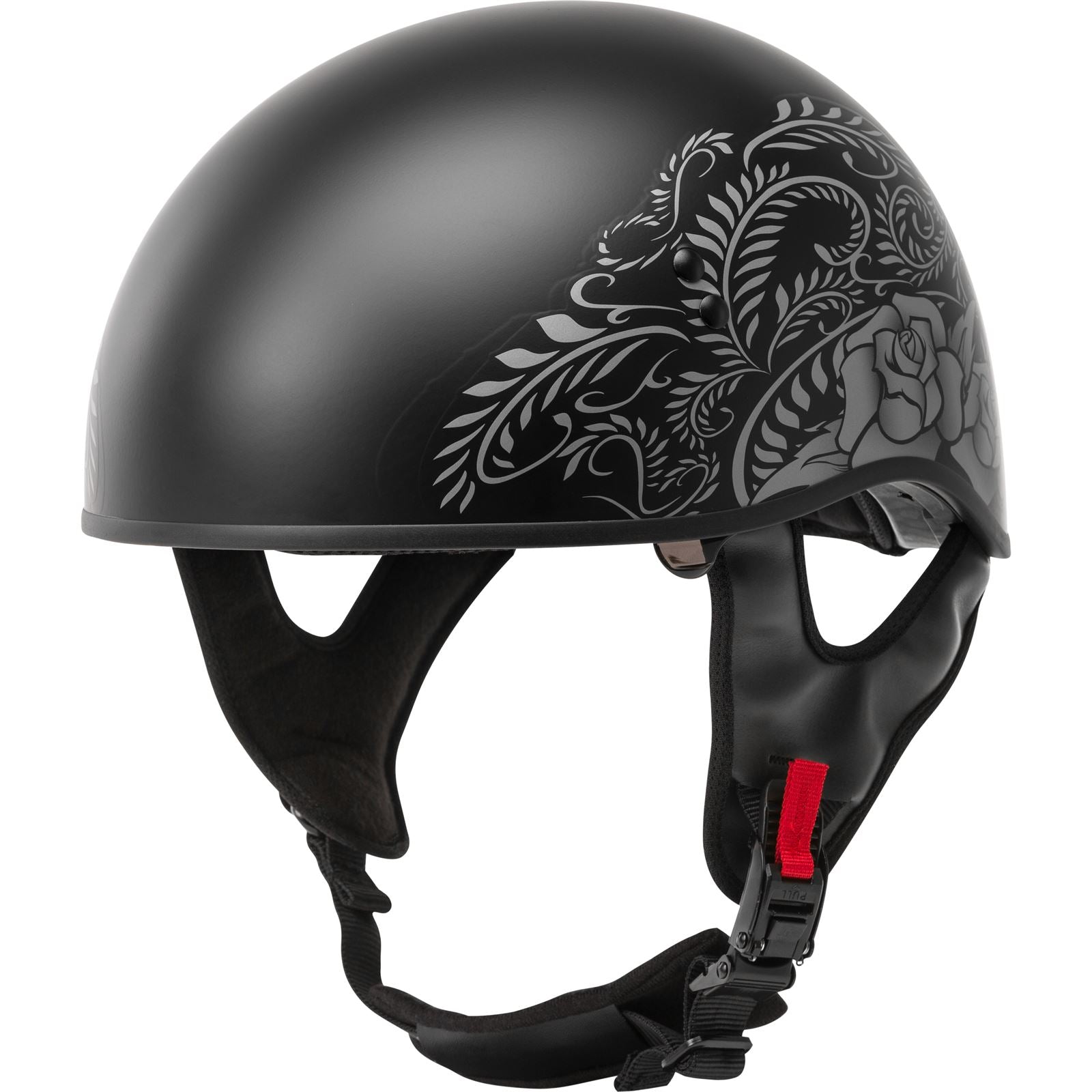 GMax HH-65 Half-Helmet Rose Naked - Matte Black/Silver - Medium H1657075_606567