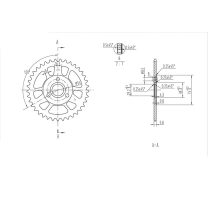 BikeMaster Rear Sprocket 420 - 37-Tooth 220 255 37_129879