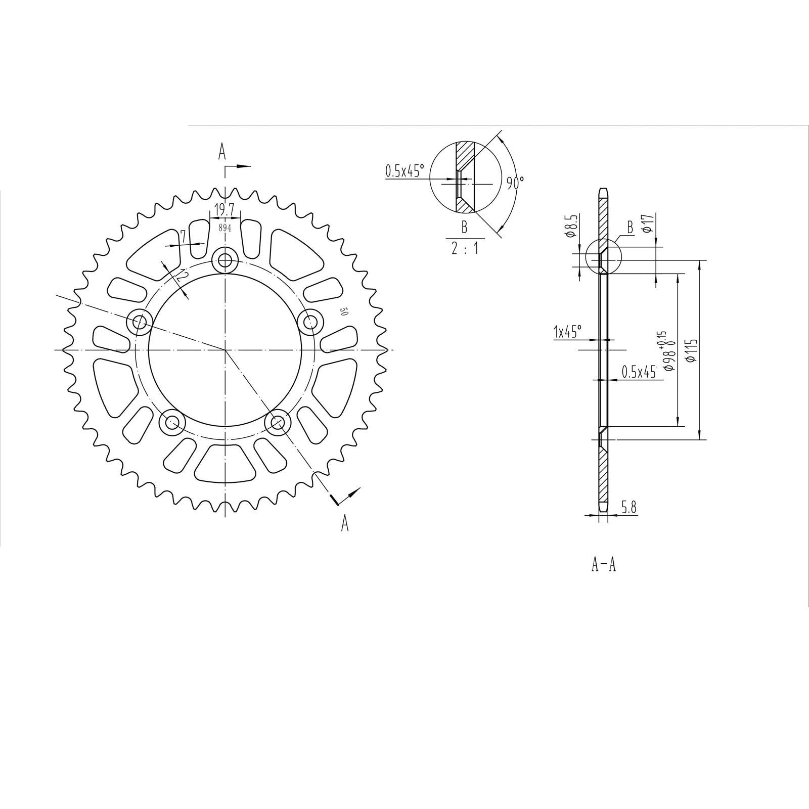 BikeMaster Rear Sprocket 420 - 50-Tooth 220 894 50_129913