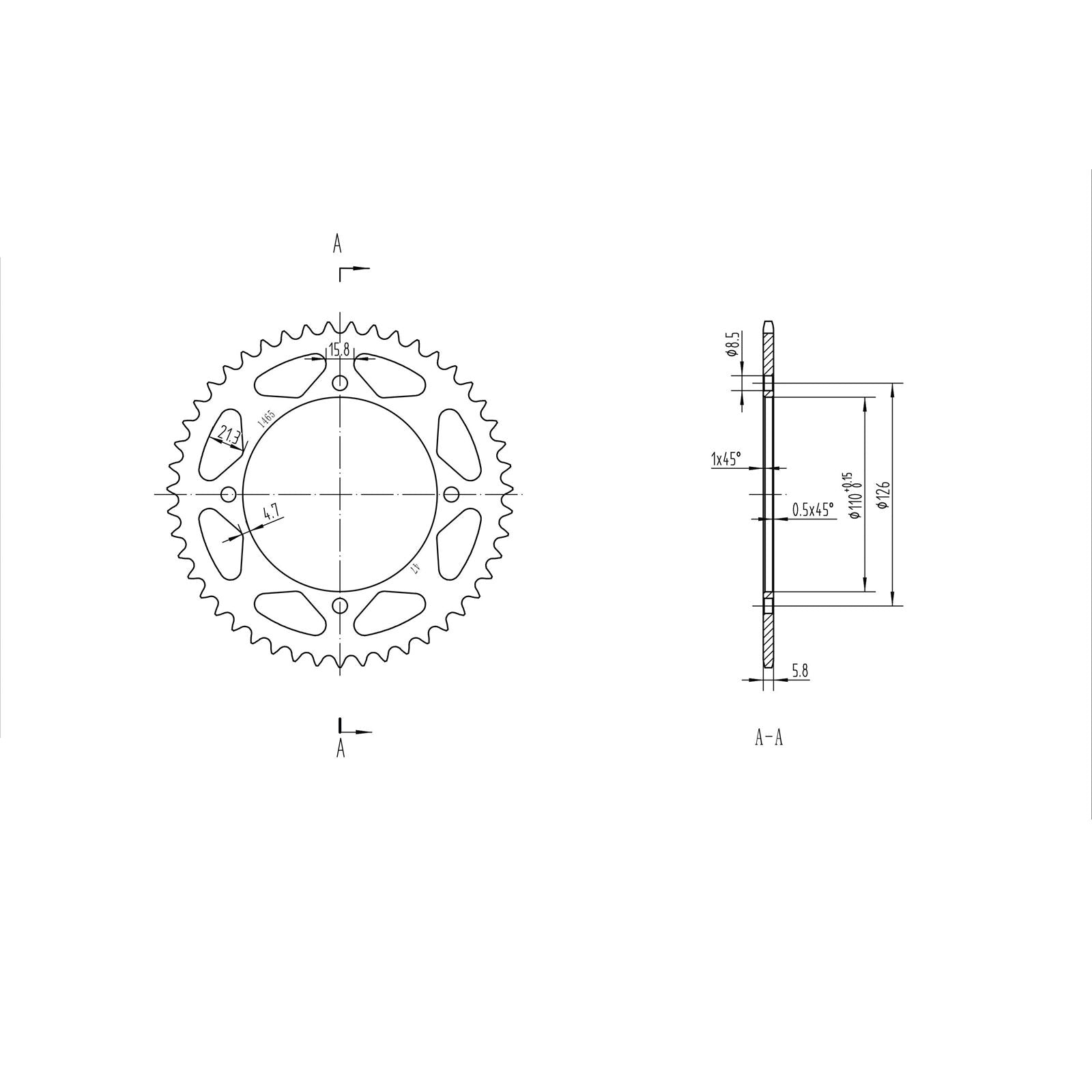 BikeMaster Rear Sprocket 420 - 47-Tooth 221 465 47_129924