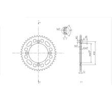 BikeMaster Rear Sprocket 428 - 44-Tooth 230 798 44_129946