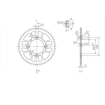 BikeMaster Rear Sprocket 428 - 50-Tooth 231 204 50_129976