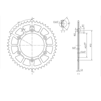 BikeMaster Rear Sprocket 520 - 49-Tooth 240 210 49_130012