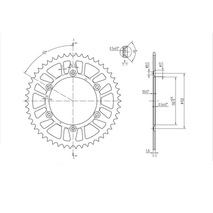 BikeMaster Rear Sprocket 520 - 50-Tooth 240 251 50_130041