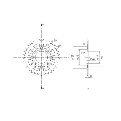 BikeMaster Rear Sprocket 520 - 33-Tooth 240 279 33_130052