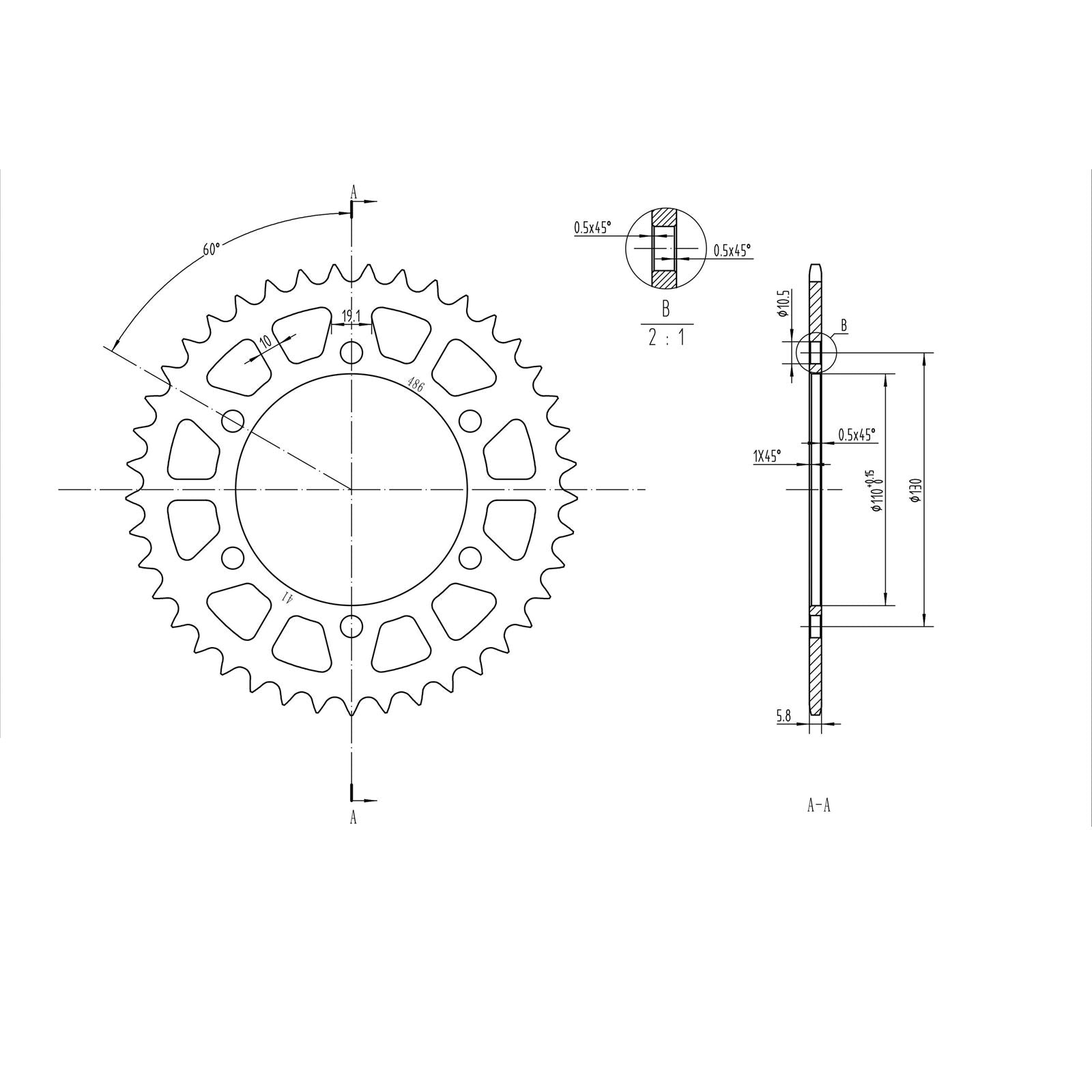 BikeMaster Rear Sprocket 520 - 41-Tooth 240 486 41_130081