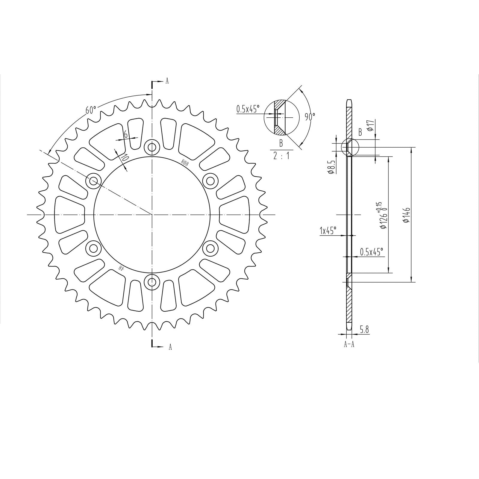BikeMaster Rear Sprocket 520 - 48-Tooth 240 808 48_130109