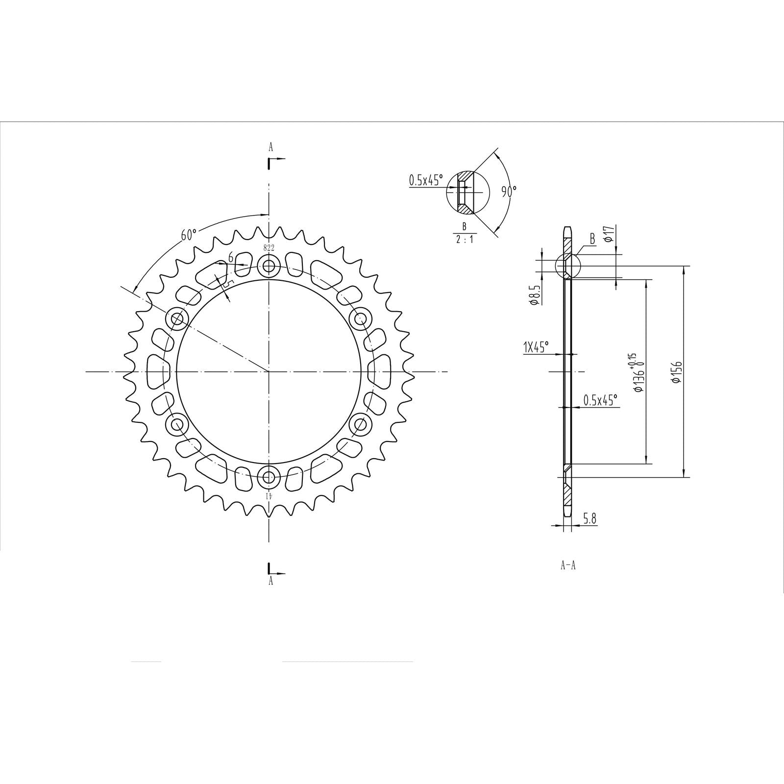 BikeMaster Rear Sprocket 520 - 41-Tooth 240 822 41_130120