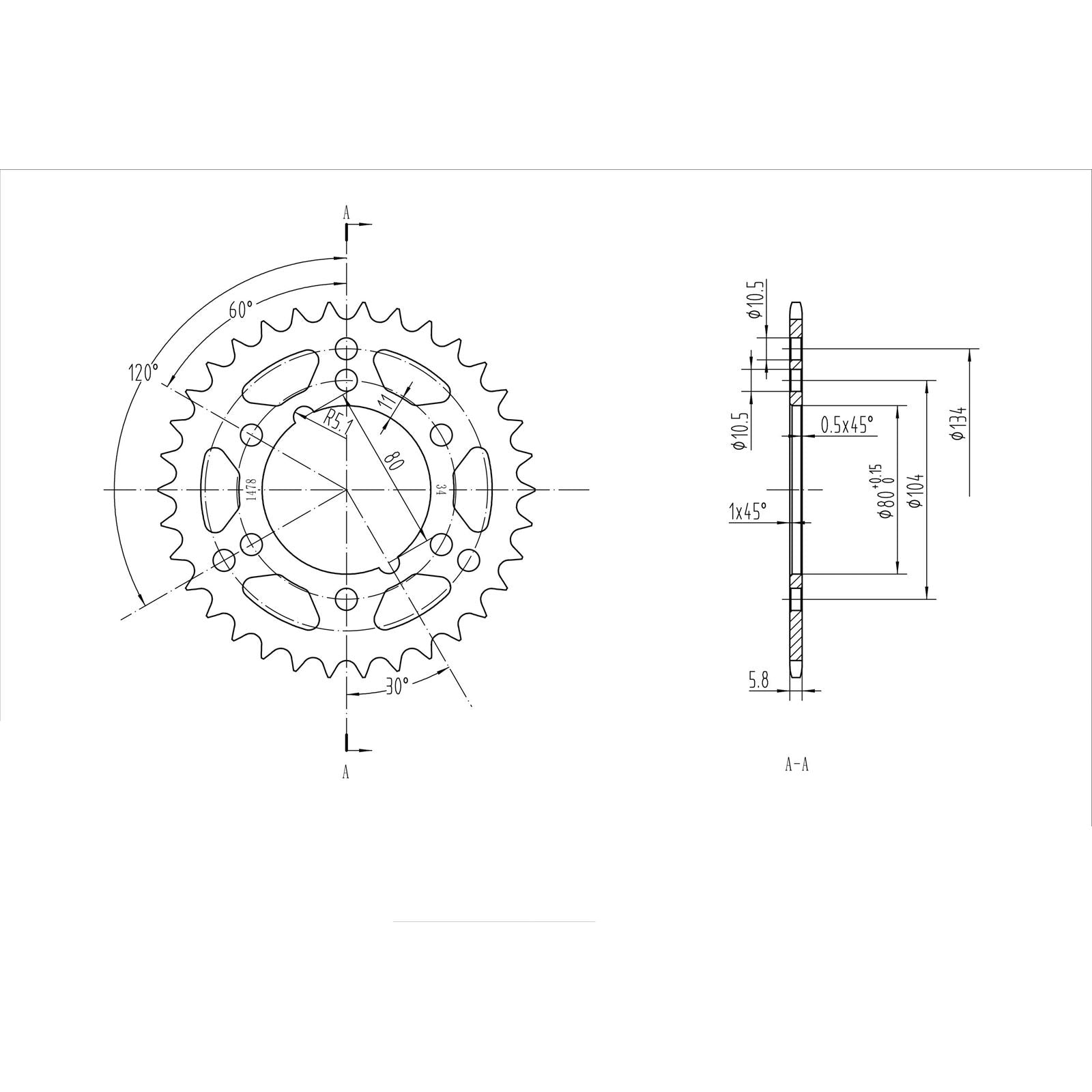 BikeMaster Rear Sprocket 520 - 34-Tooth 241 478 34_130187