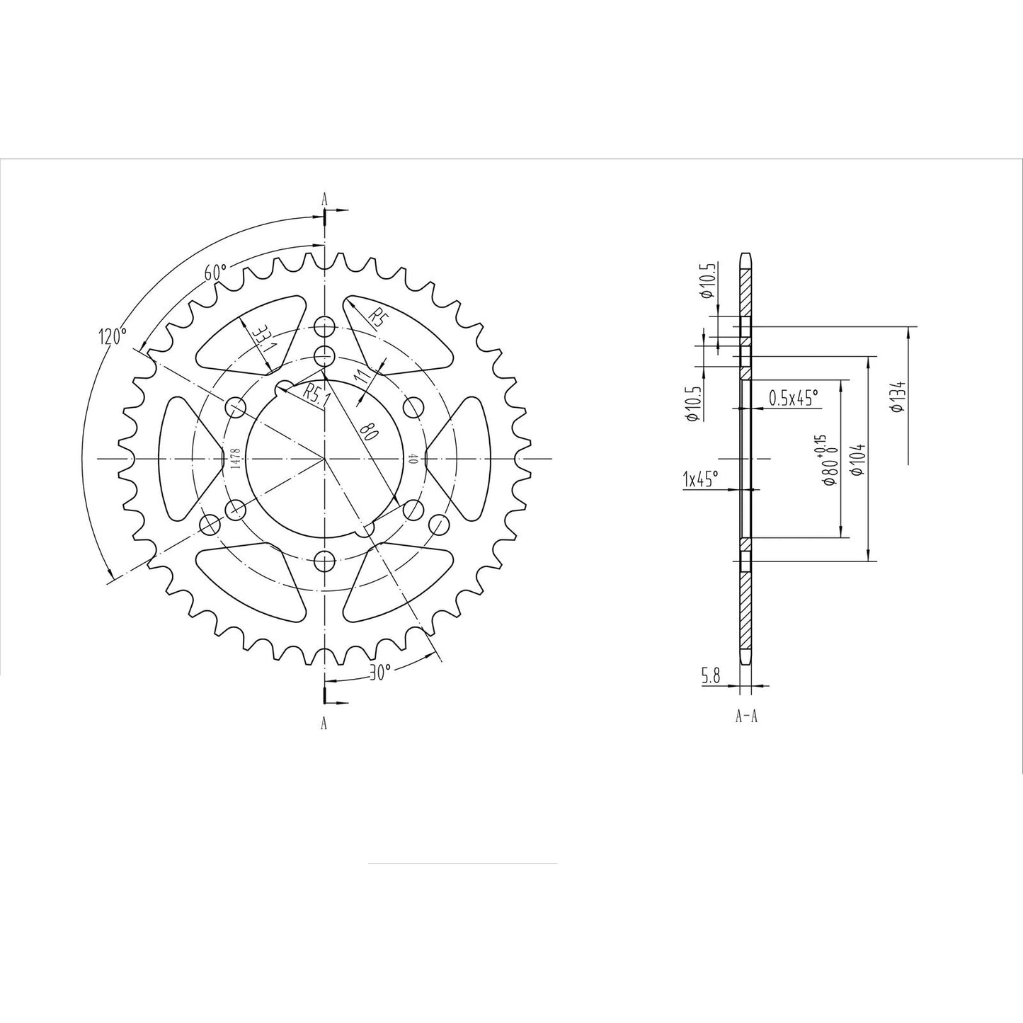 BikeMaster Rear Sprocket 520 - 40-Tooth 241 478 40_130190