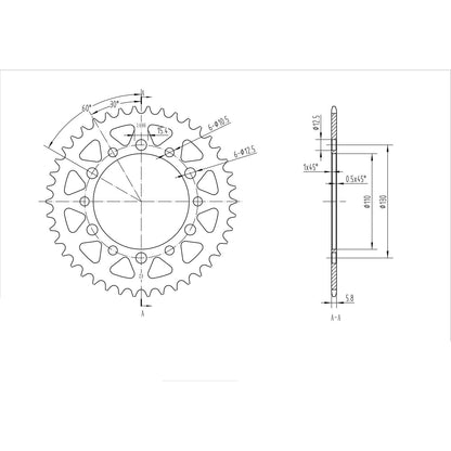 BikeMaster Rear Sprocket 520 - 42-Tooth 241 486 42_130196