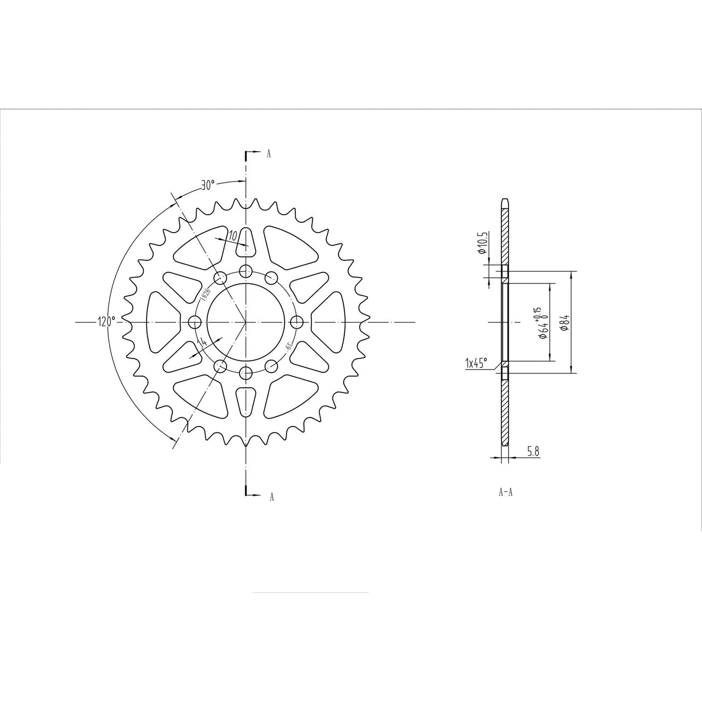BikeMaster Rear Sprocket 520 - 39-Tooth 241 826 39_130206